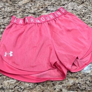 Pink under armour shorts